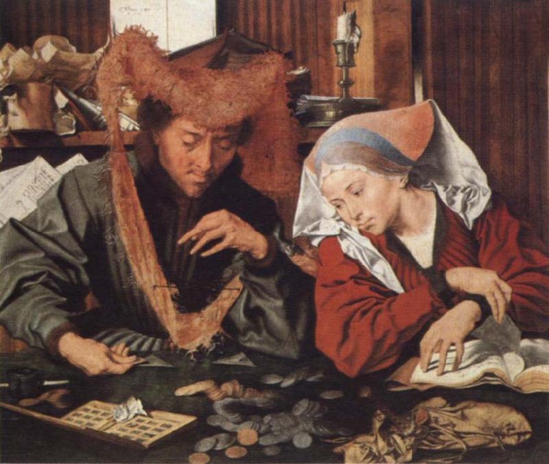 Marinus van Reymerswaele Money-changer and his wife Sweden oil painting art